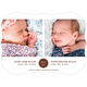 Brown Circle Date Twins Photo Birth Announcements Image 3 of 6